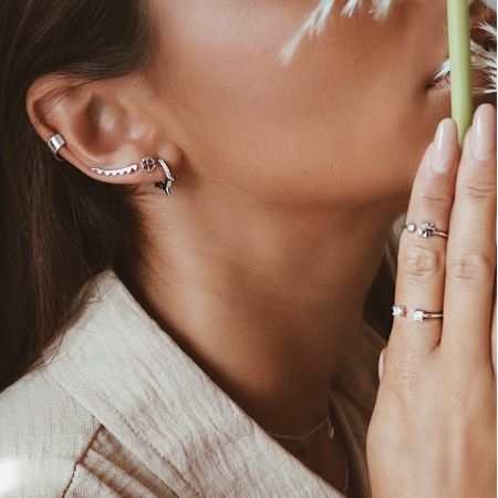 PENDIENTES TRBOL 4 CORAZONES 1 unidad PLATA