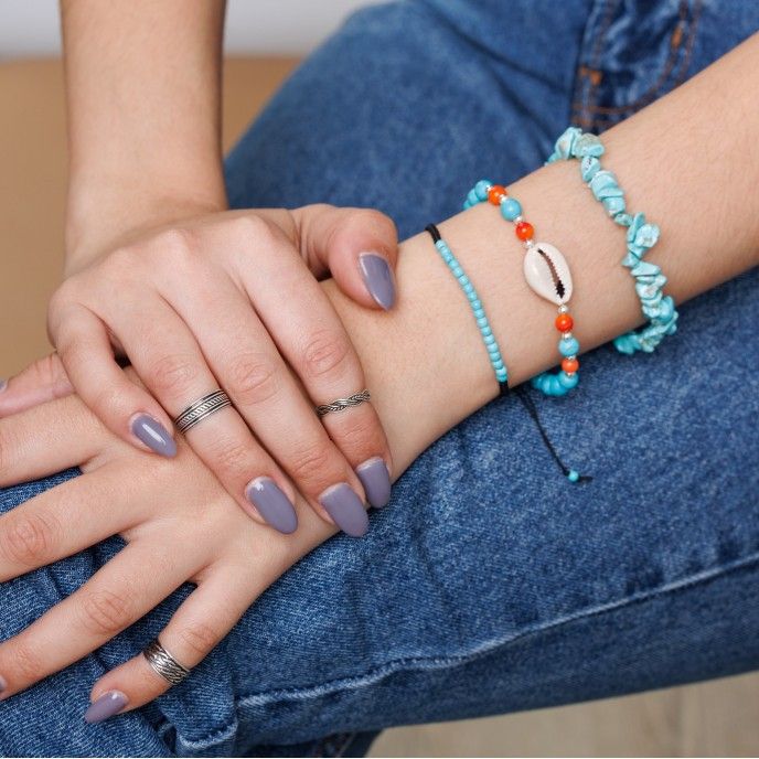 MACRAME BRACELET WITH TURQUOISE