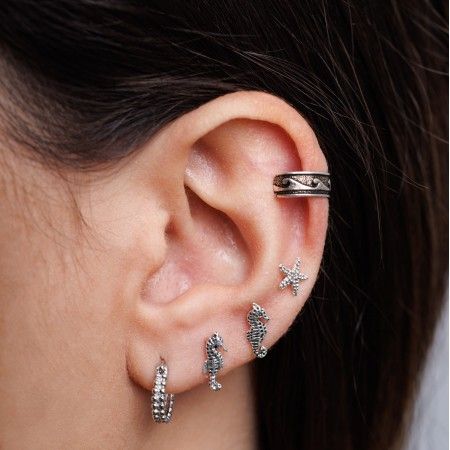 EAR CUFF WAVES 4MM SILVER