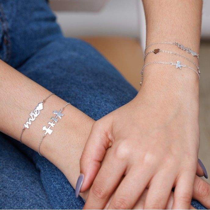 SILVER BRACELET WITH COUPLE