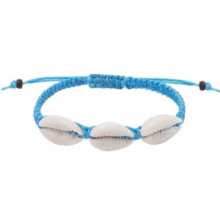 MACRAME BRACELET WITH 3 WHELK SHELLS