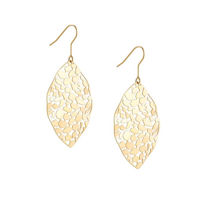 PENDIENTES DE ACERO CON HOJA ONDULADA