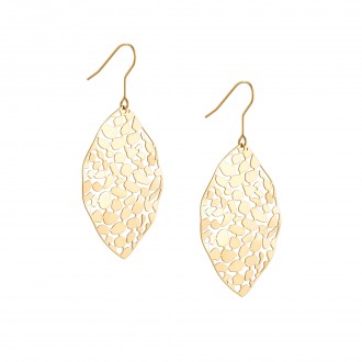 STEEL EARRINGS WITH WAVE LEAF