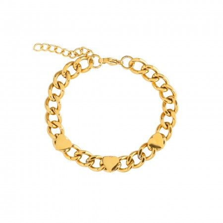 PULSERA DE ACERO CON CORAZONES PULSERA DE ACERO CON CORAZONES