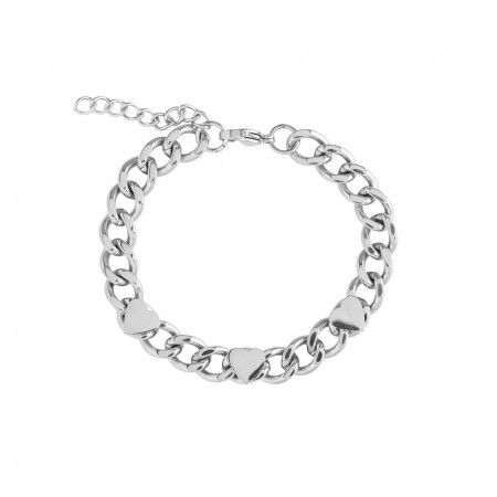 STEEL BRACELET WITH HEARTS STEEL BRACELET WITH HEARTS