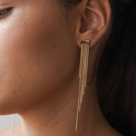 LONG STEEL EARRINGS