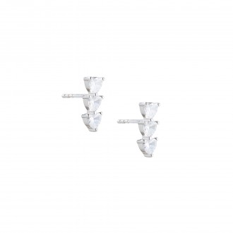 SILVER EARRINGS WITH HEARTS