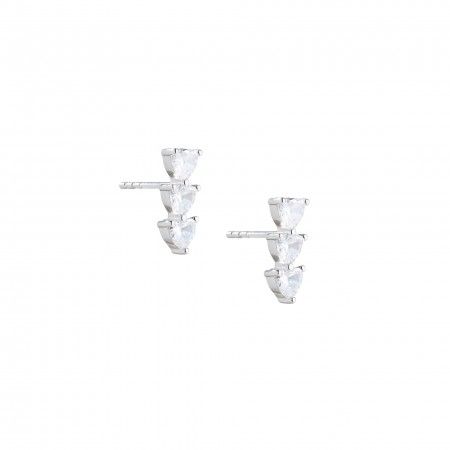 SILVER EARRINGS WITH HEARTS