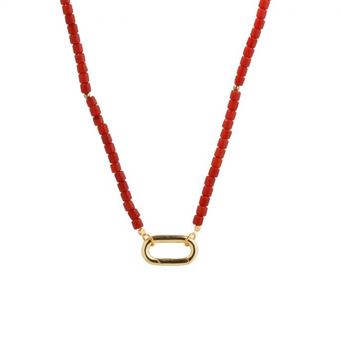 SILVER NECKLACE WITH NATURAL STONES