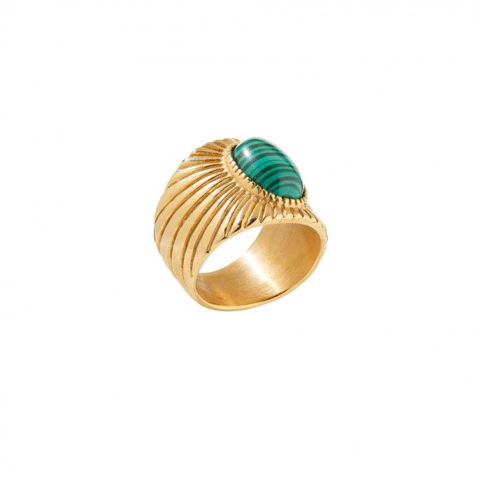 STEEL RING WITH STONE