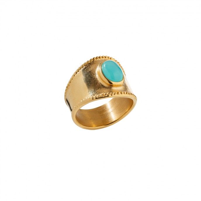 STEEL RING WITH STONE