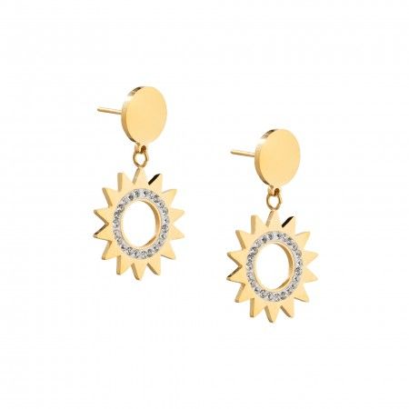 STEEL EARRINGS WITH SUN
