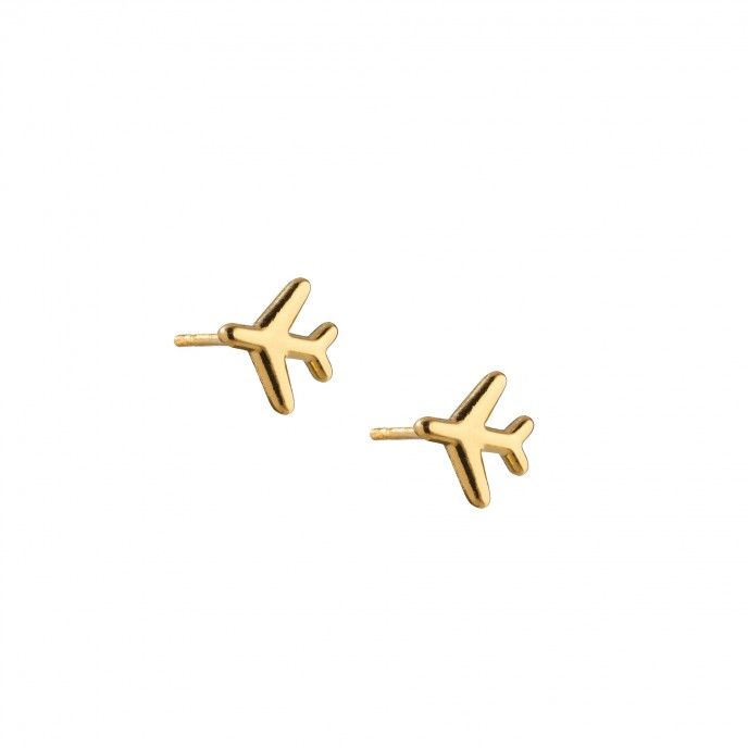 AIRPLANE SHAPED STEEL EARRINGS