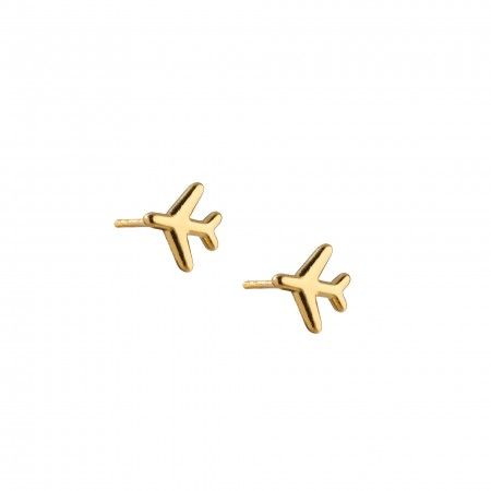 AIRPLANE SHAPED STEEL EARRINGS