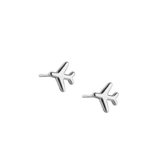 AIRPLANE SHAPED STEEL EARRINGS