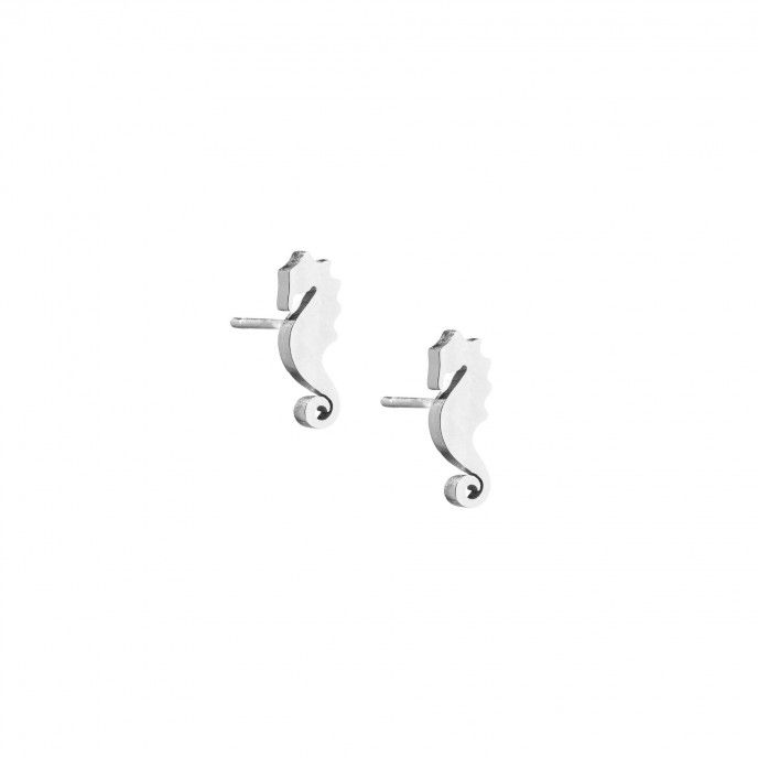 SEAHORSE SHAPED STEEL EARRINGS