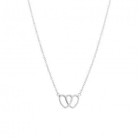 STEEL NECKLACE WITH HEARTS
