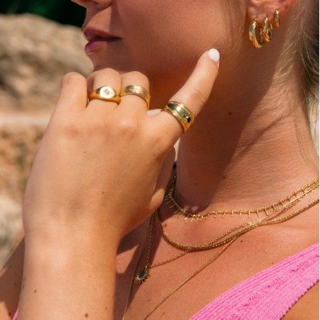 STEEL RING WITH STONE