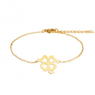 STEEL BRACELET WITH CLOVER