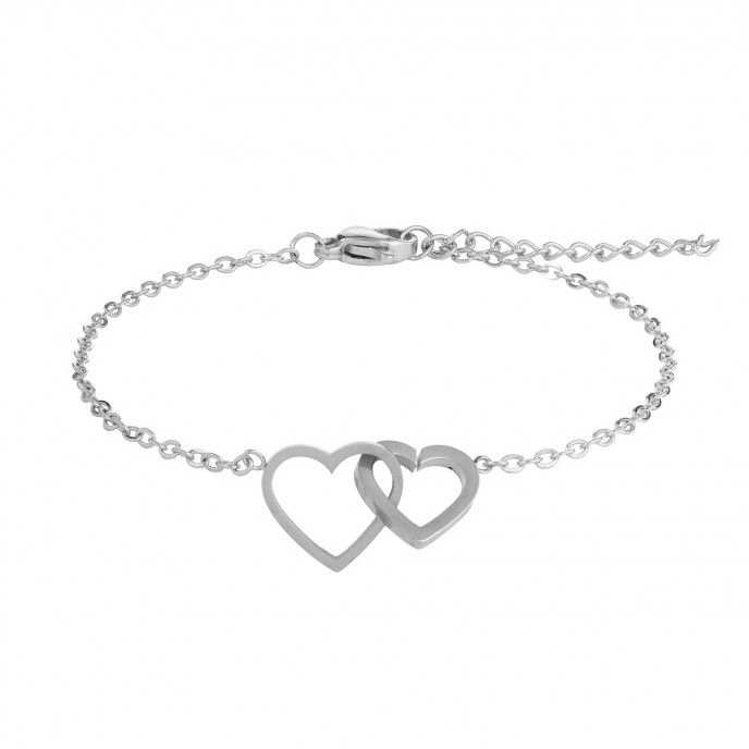 STEEL BRACELET WITH HEARTS