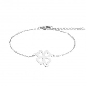 STEEL BRACELET WITH CLOVER