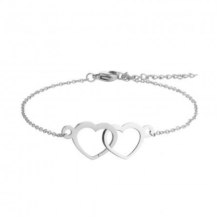 STEEL BRACELET WITH HEARTS