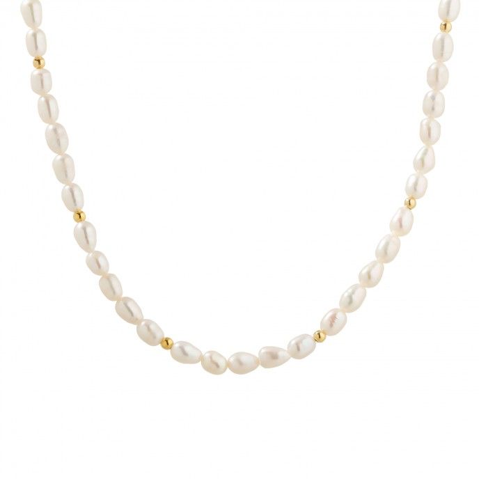 SILVER NECKLACE WITH PEARLS