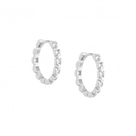 CHAIN EFFECT SILVER HOOPS