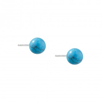 BRINCOS TURQUESA 8MM BRINCOS TURQUESA 8MM