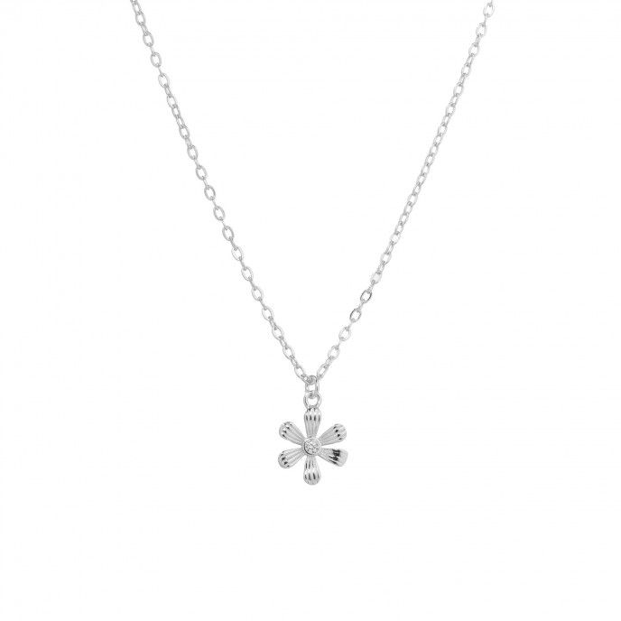 FLOWER SILVER NECKLACE