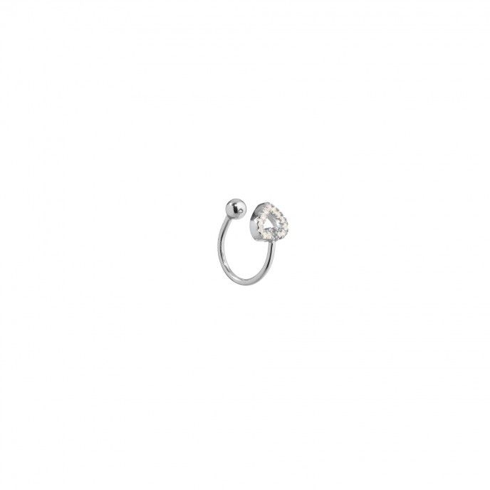 SILVER EAR CUFF WITH HEART