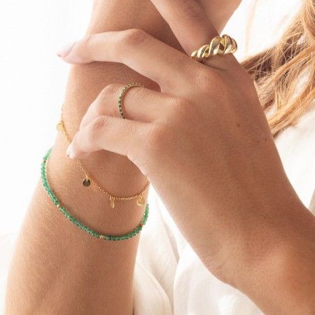 SILVER BRACELET WITH MEDALS