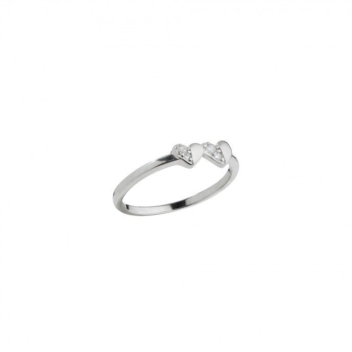 SILVER RING WITH HEARTS