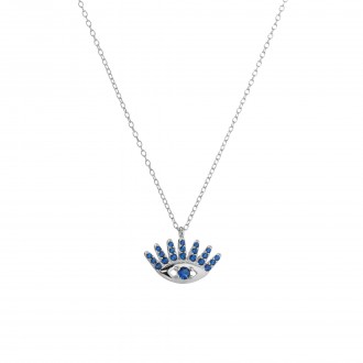 SILVER NECKLACE WITH EYE PENDANT