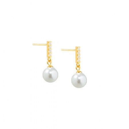 SILVER EARRINGS WITH PEARL