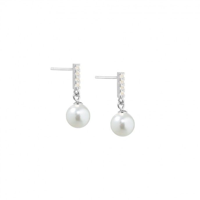 SILVER EARRINGS WITH PEARL