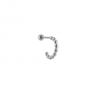 SILVER HOOP PIERCING WITH BEADS