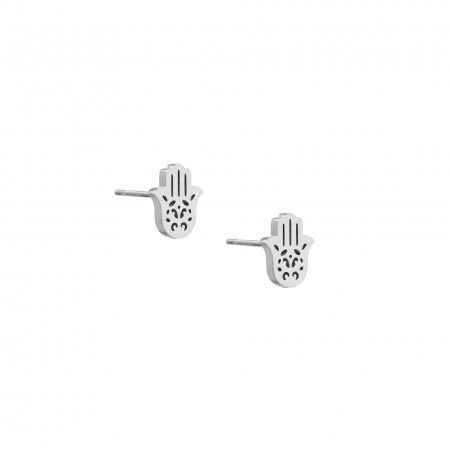 HAND OF FATIMA STEEL EARRINGS