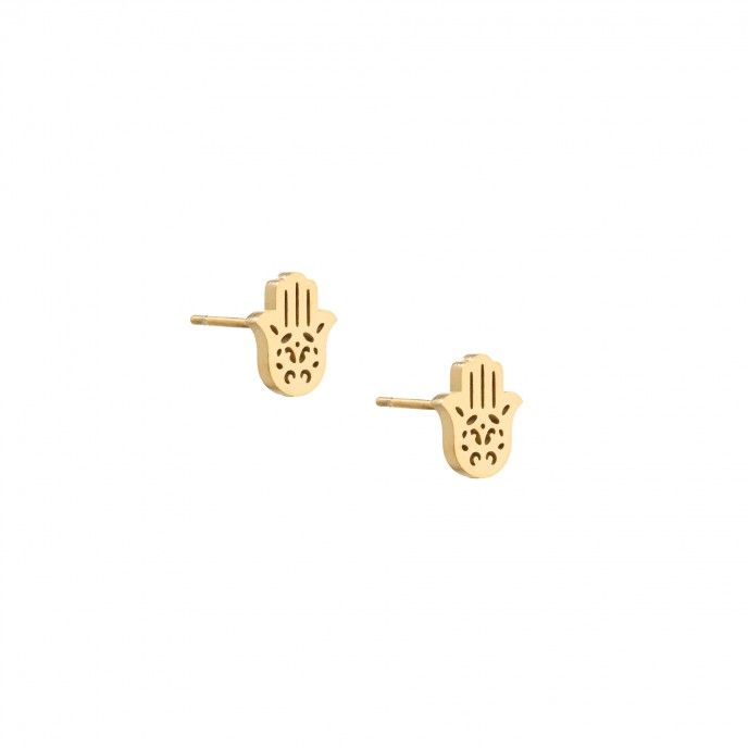 PENDIENTES DE ACERO MANO DE FTIMA