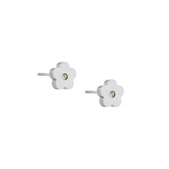 PENDIENTES DE ACERO FLOR