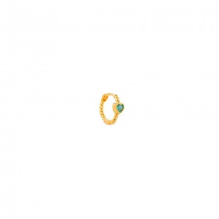 SILVER HOOP WITH HEART