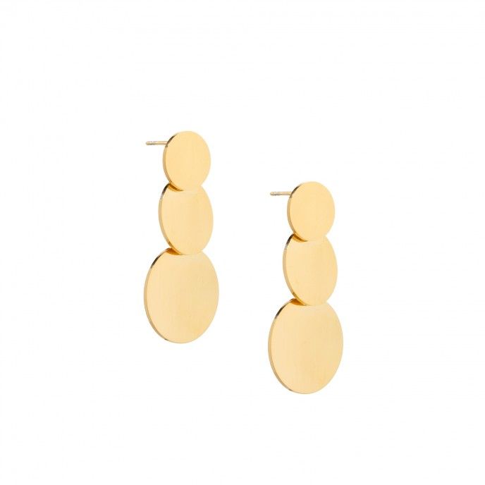 PENDIENTES LARGOS DE ACERO CON CRCULOS