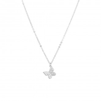 SILVER NECKLACE WITH BUTTERFLY
