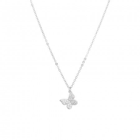 SILVER NECKLACE WITH BUTTERFLY