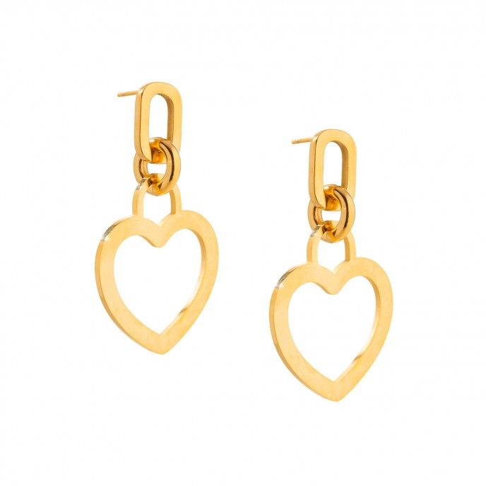 PENDIENTES DE ACERO CORAZN