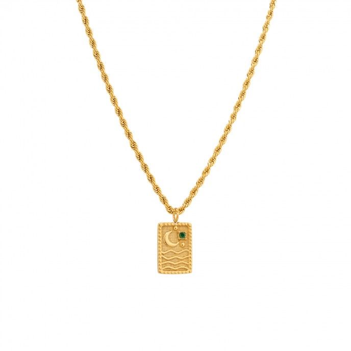 STEEL NECKLACE WITH MOON