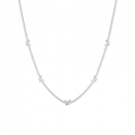 STEEL NECKLACE WITH BUTTERFFLIES