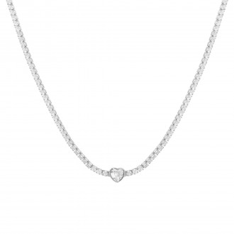 SILVER NECKLACE WITH HEART