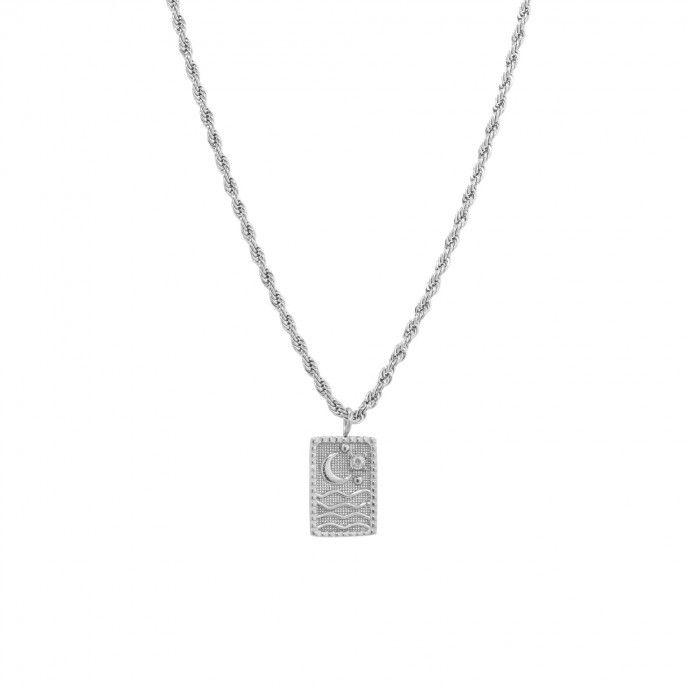 STEEL NECKLACE WITH MOON