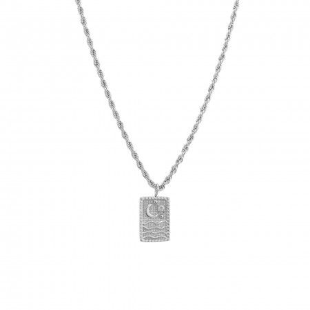 STEEL NECKLACE WITH MOON